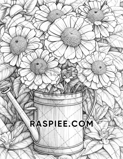 Fall Flowers Adult Coloring Pages Printable PDF Instant Download
