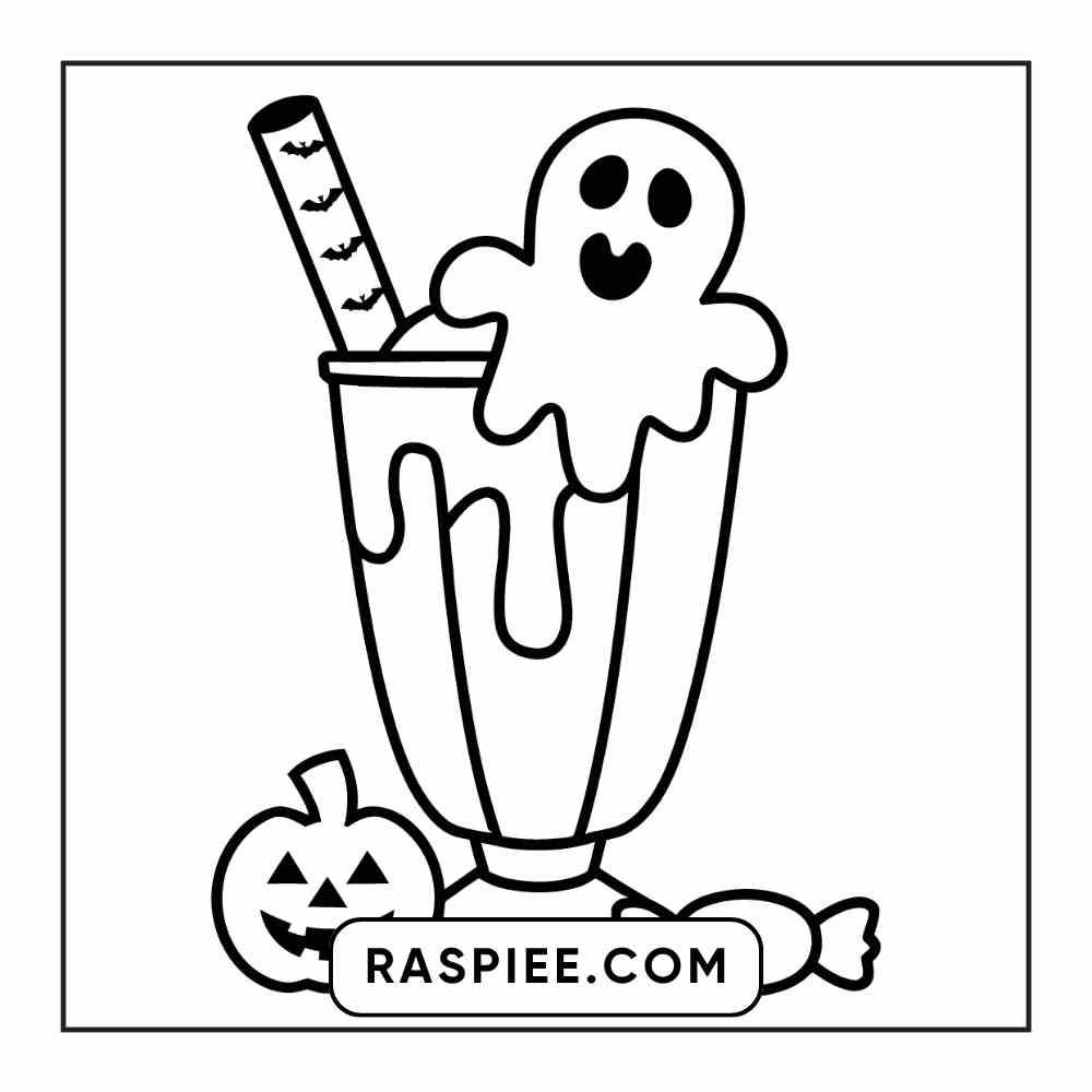 100 Bold Easy Spooky Food & Drinks Coloring Pages Printable PDF Instant Download