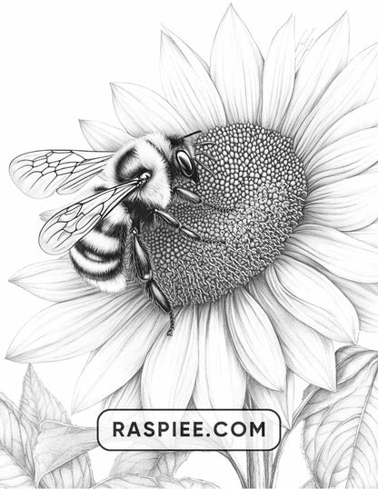 Insects and Flowers Adult Coloring Pages