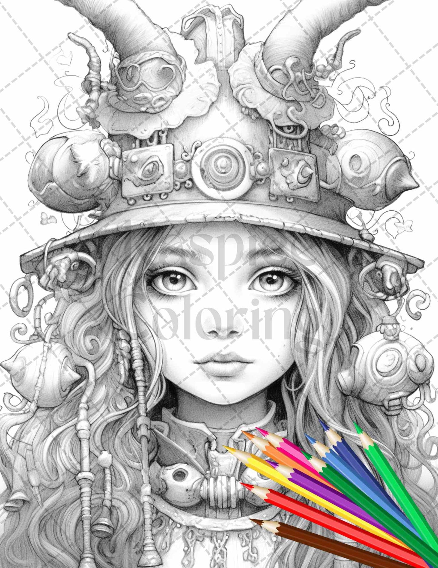 41 Adorable Gnome Girls Grayscale Coloring Pages Printable for Adults and Kids, PDF File Instant Download