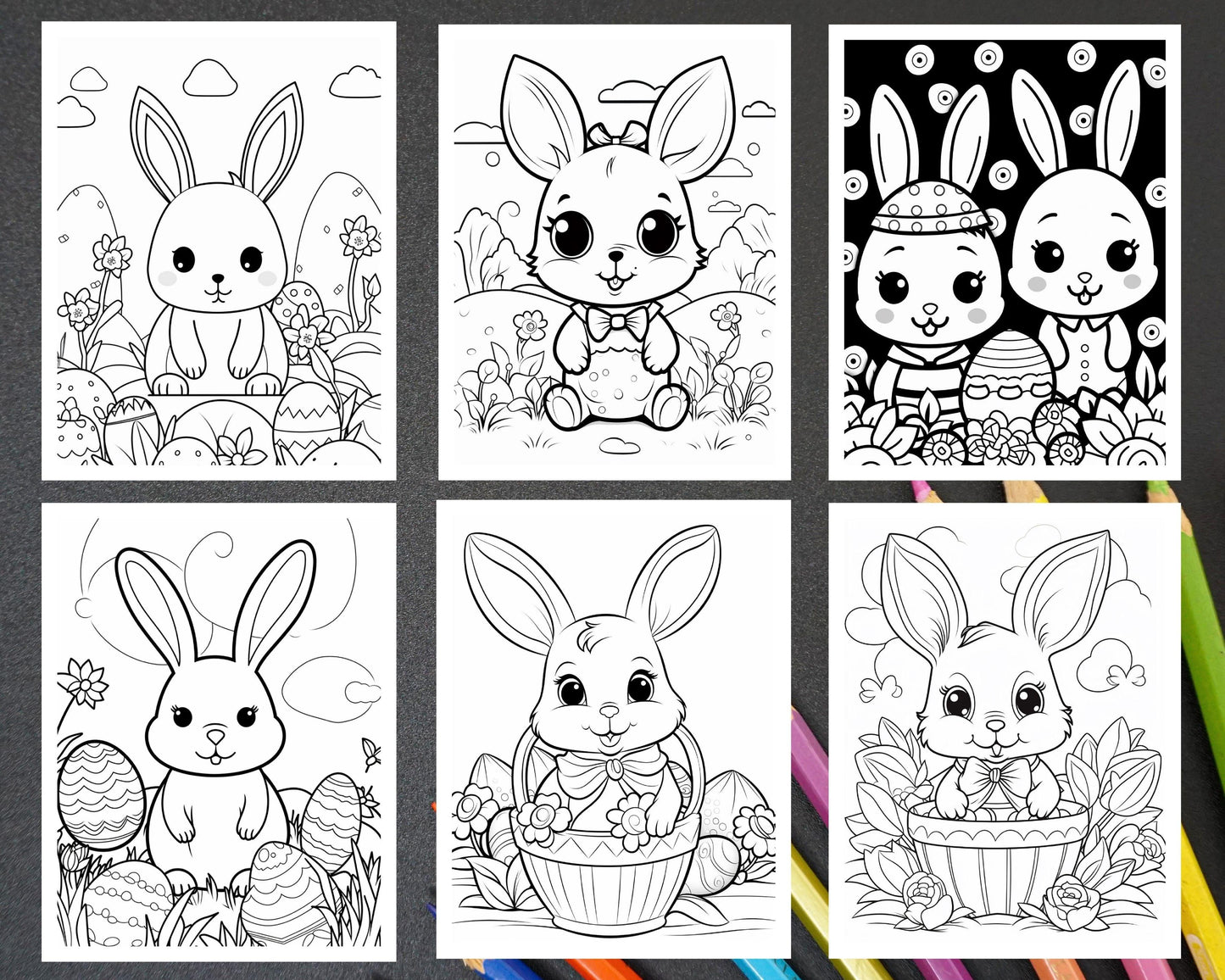200 Easter Coloring Pages for Kids, Preschool Printable Activities, Instant Download