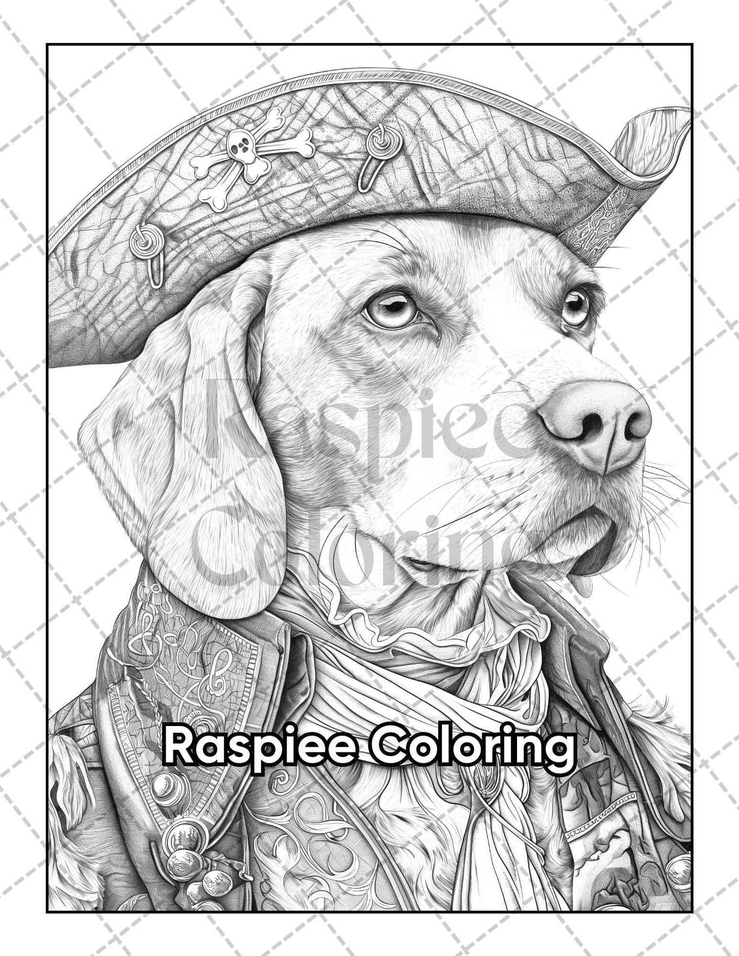50 Dogs Dressed Up Adult Coloring Pages Printable PDF Instant Download