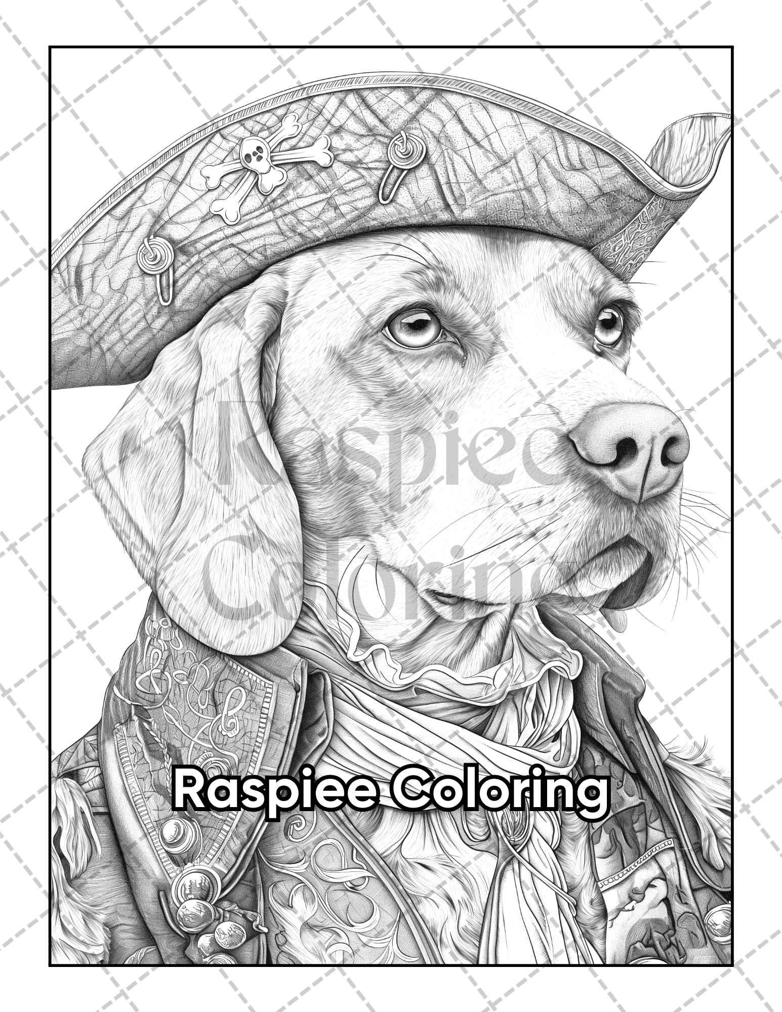 50 Dogs Dressed Up Adult Coloring Pages Printable PDF Instant Download
