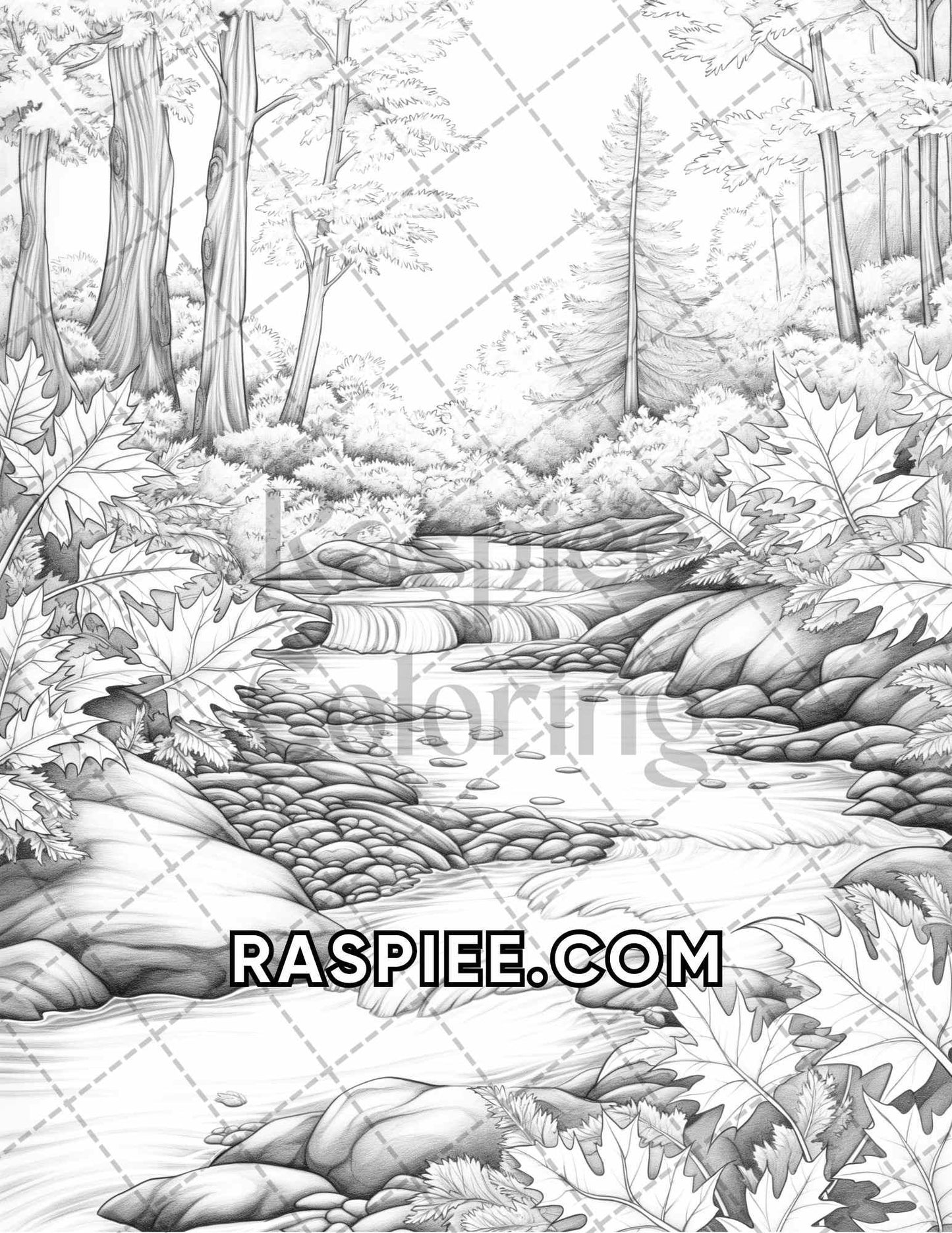 60 Relaxing Autumn Grayscale Adult Coloring Pages Printable PDF Instant Download