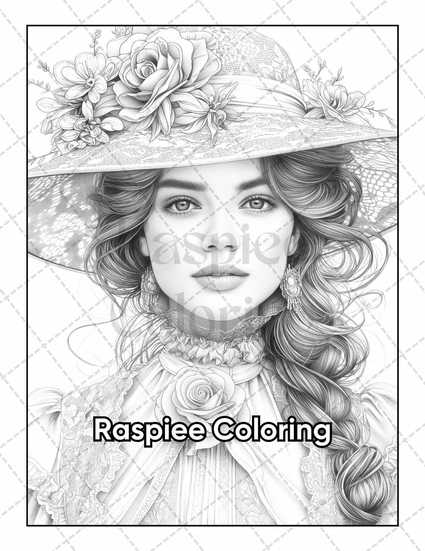 50 Victorian Portrait Adult Coloring Pages Printable PDF Instant Download