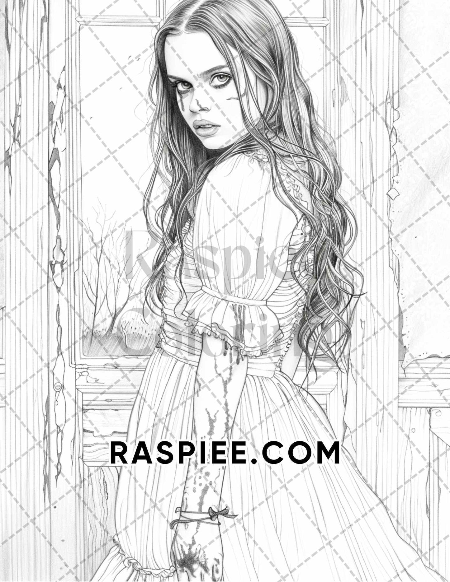 Freak Of Horror Halloween Adult Coloring Pages Printable PDF Instant Download