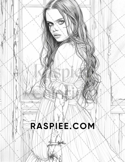 Freak Of Horror Halloween Adult Coloring Pages Printable PDF Instant Download