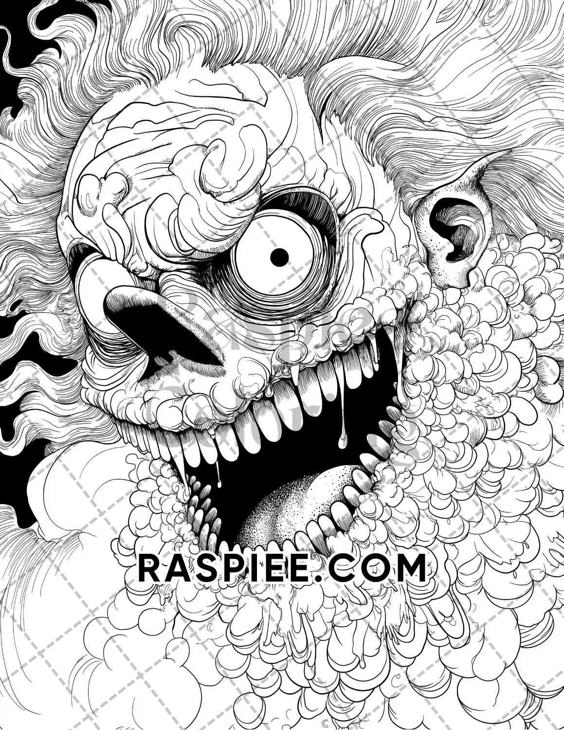 Halloween Surreal Adult Coloring Pages Printable PDF Instant Download