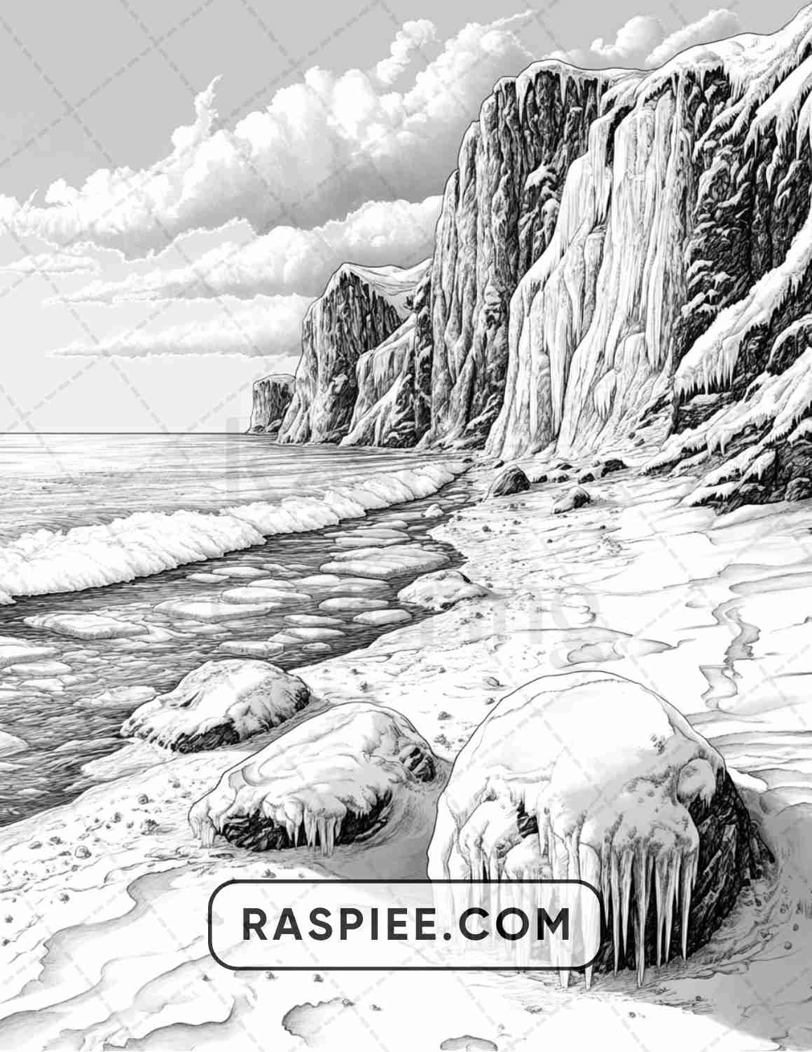 82 Winter Landscapes Adult Coloring Pages