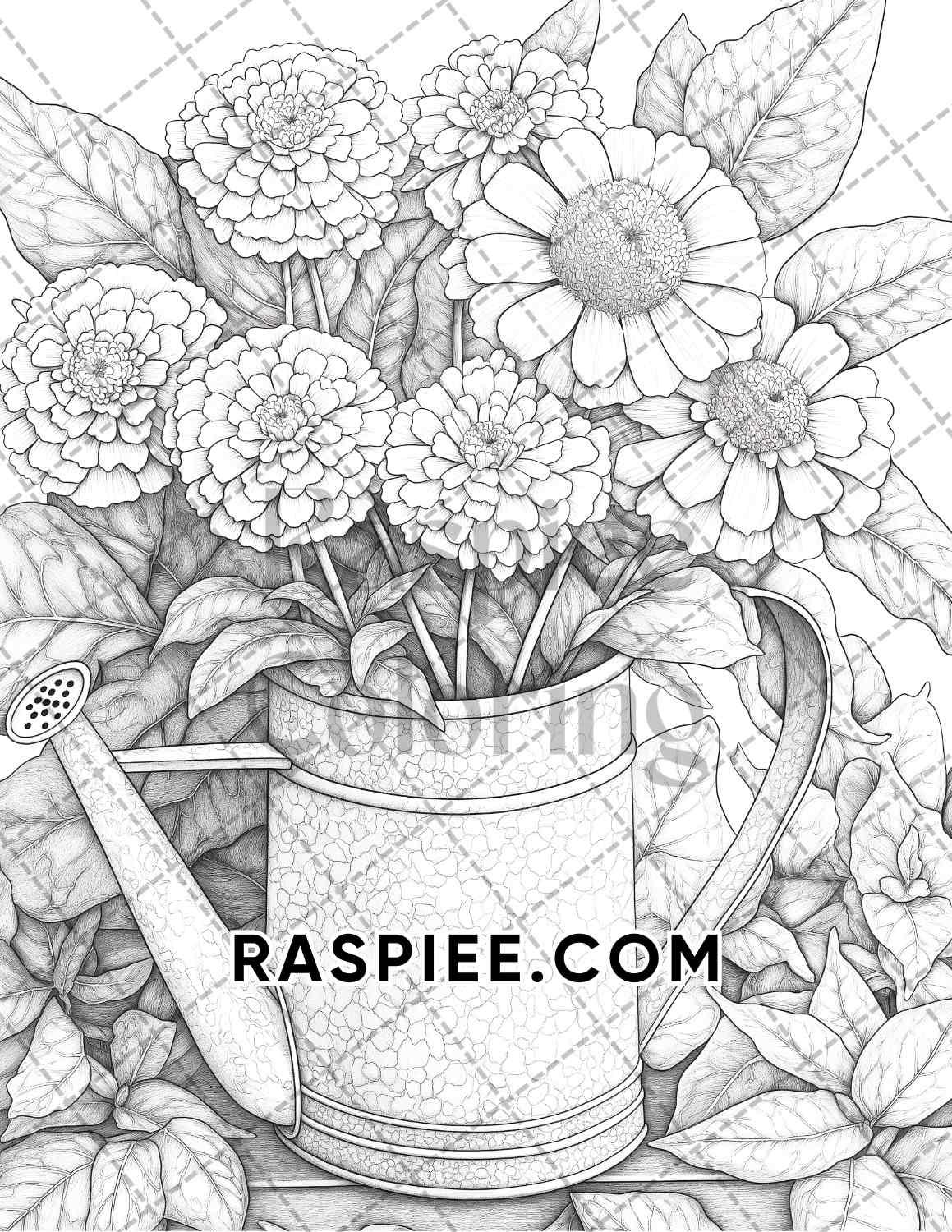 Fall Flowers Adult Coloring Pages Printable PDF Instant Download