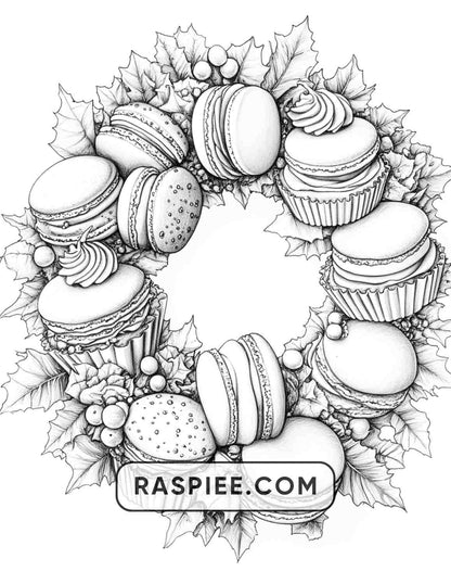 72 Christmas Wreaths Adult Coloring Pages