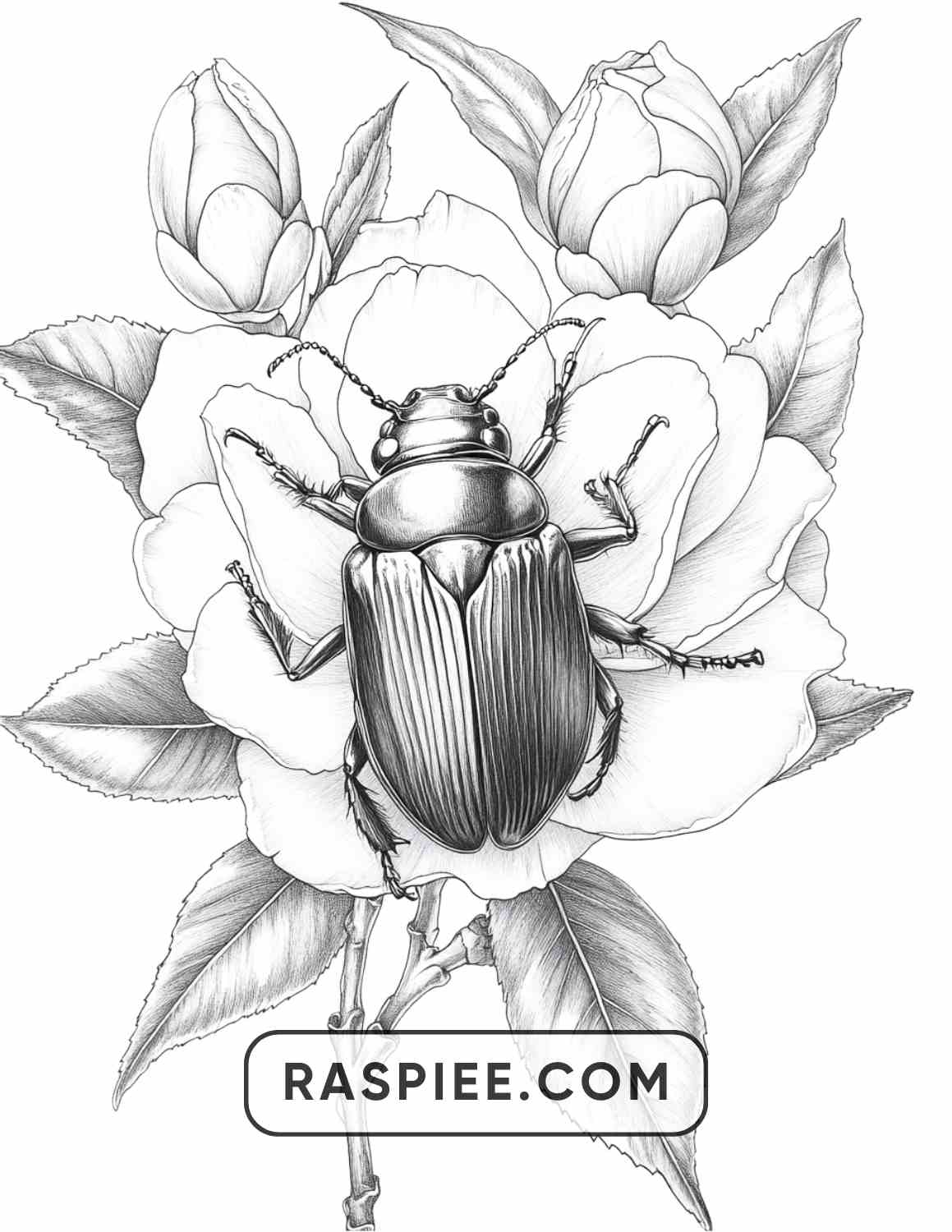Insects and Flowers Adult Coloring Pages