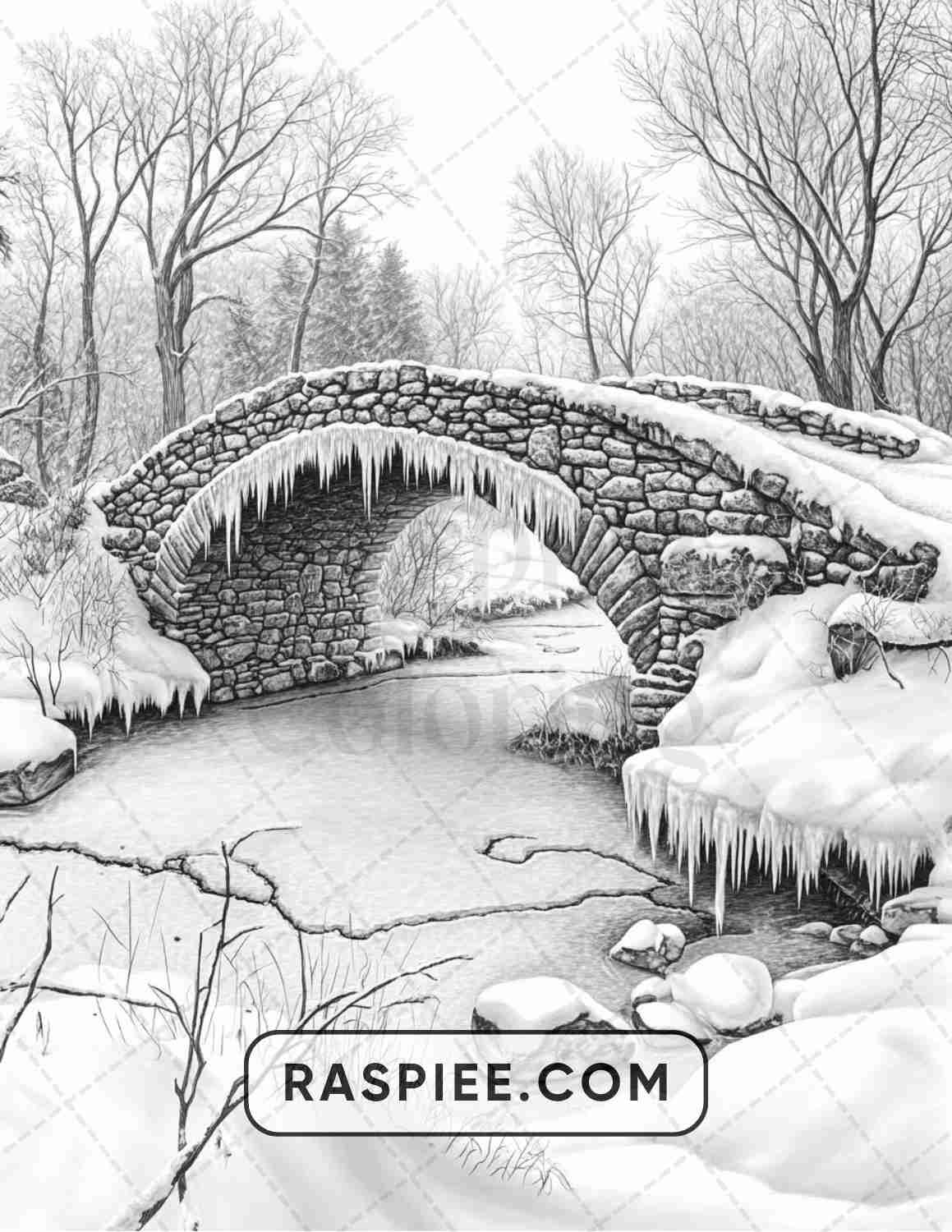 82 Winter Landscapes Adult Coloring Pages