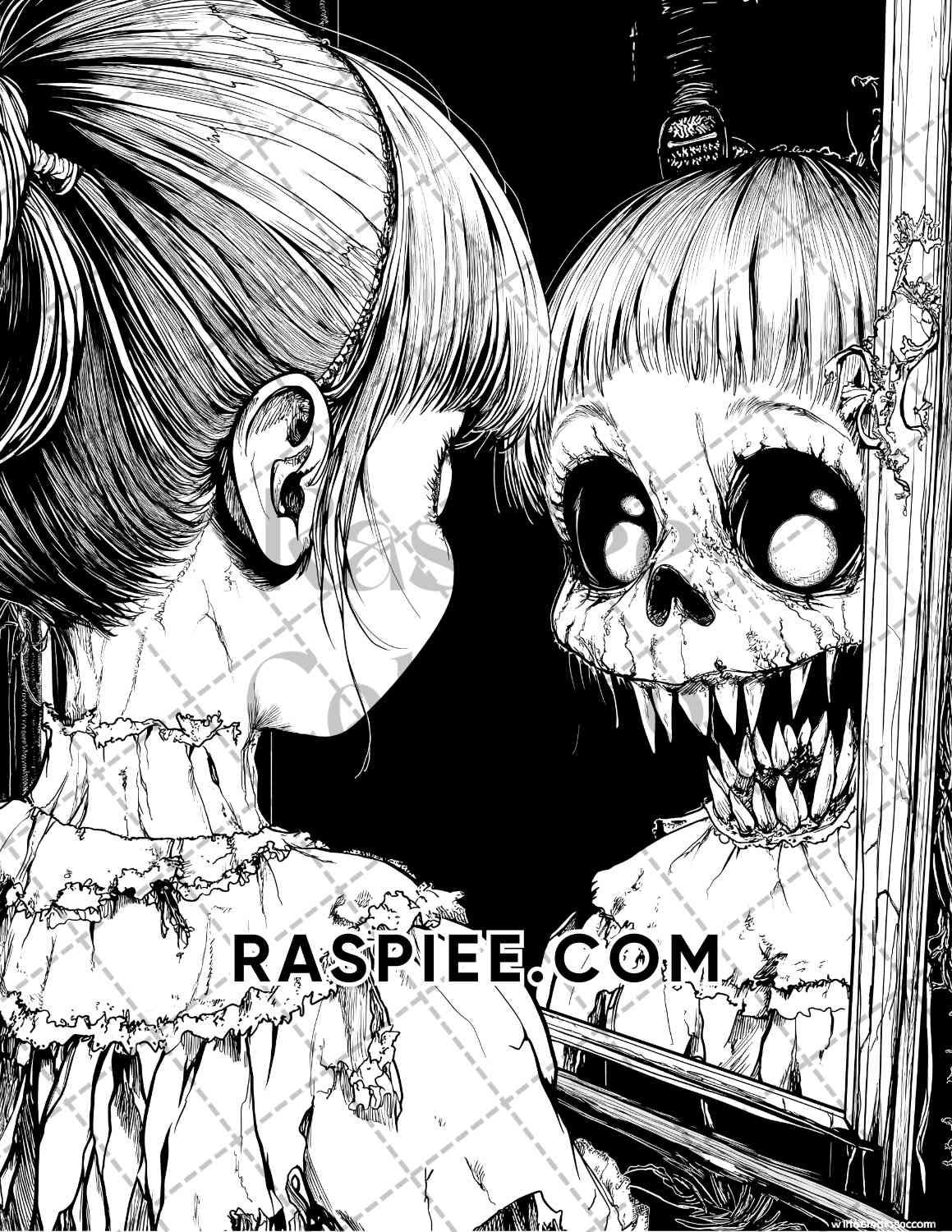 Haunted Dolls Halloween Horror Adult Coloring Pages Printable PDF Instant Download