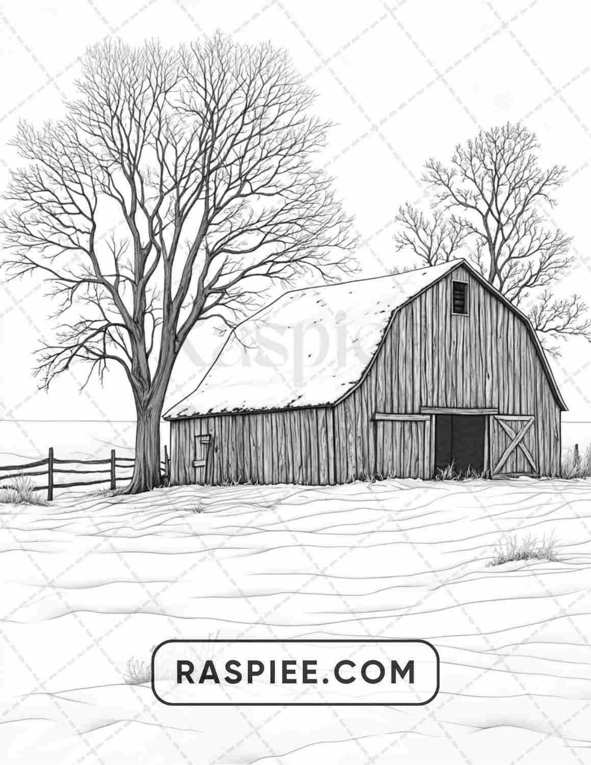 82 Winter Landscapes Adult Coloring Pages