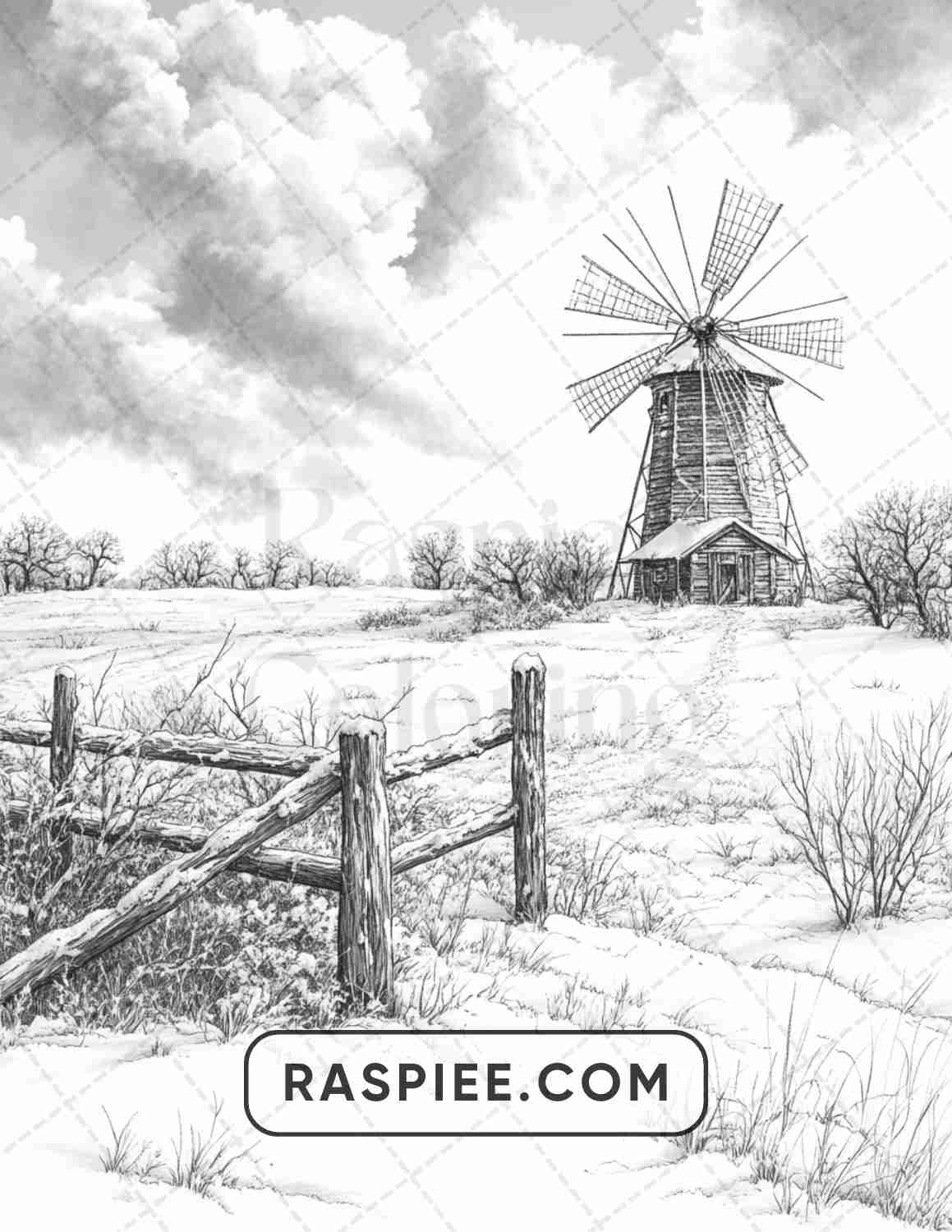 82 Winter Landscapes Adult Coloring Pages