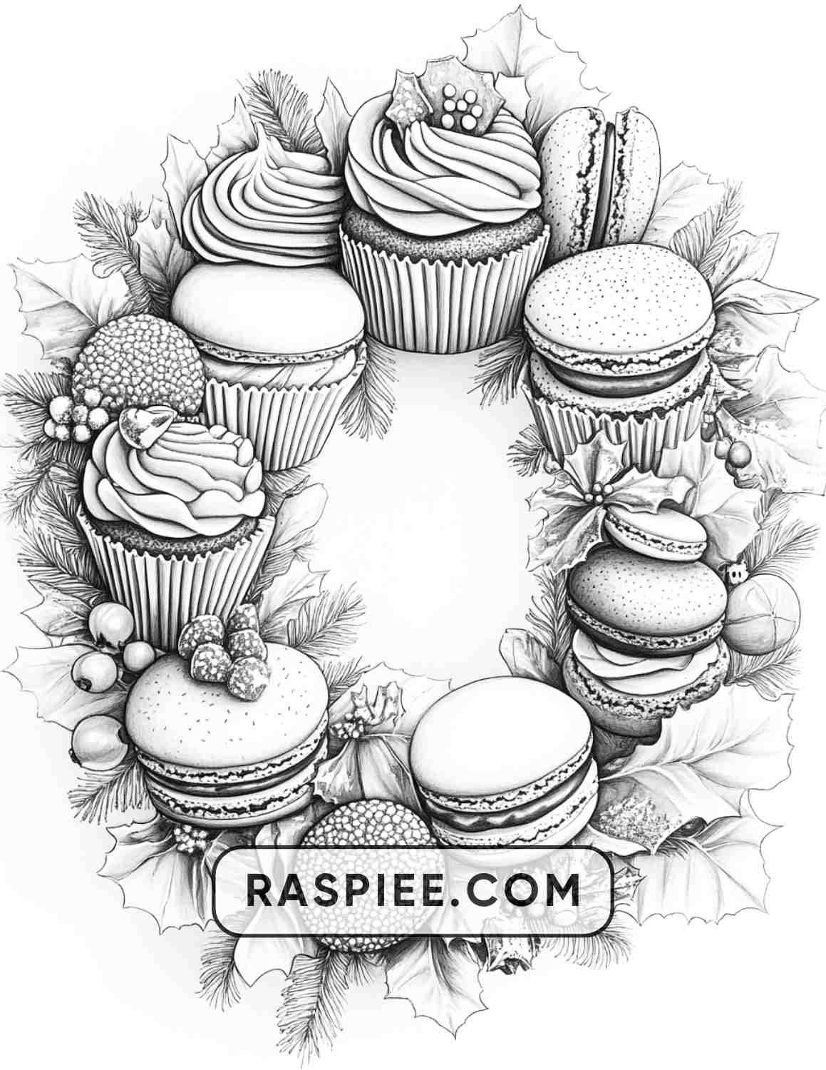72 Christmas Wreaths Adult Coloring Pages