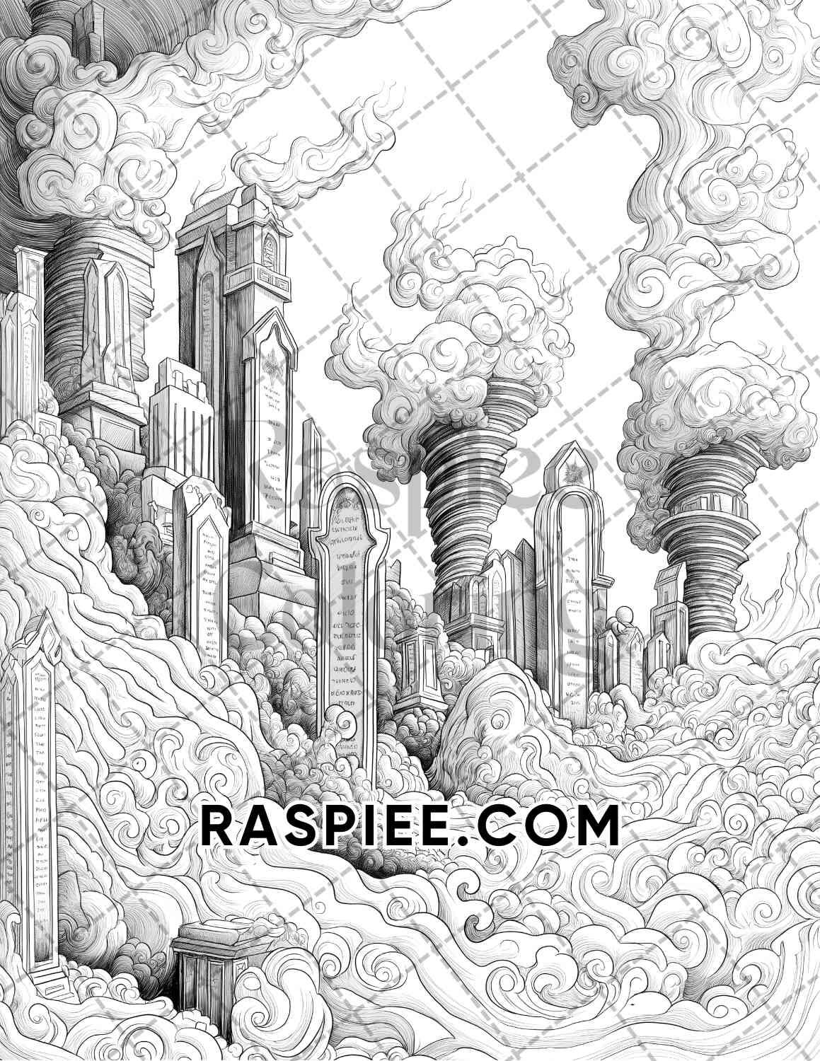 Halloween Surreal Adult Coloring Pages Printable PDF Instant Download