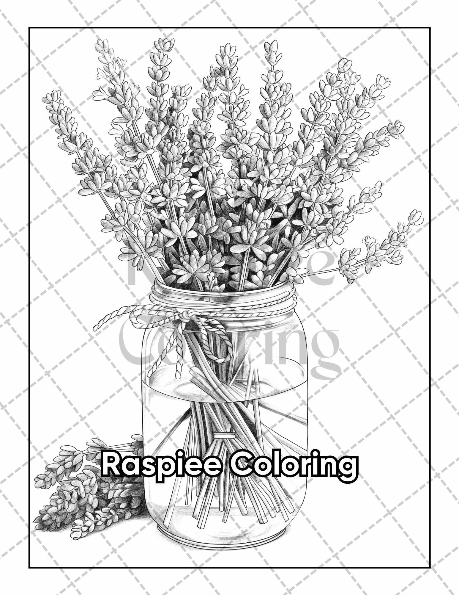 101 Tranquil Blooms Adult Coloring Pages Printable PDF Instant Download