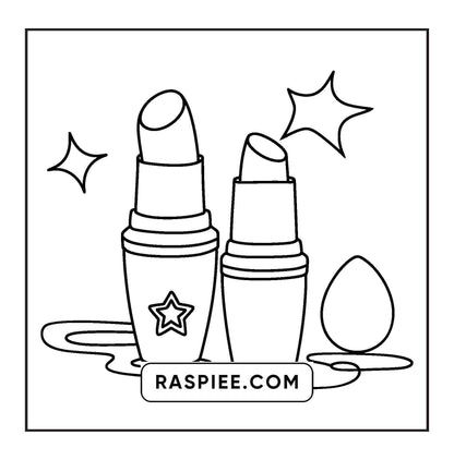 63 Bold and Easy Cosmetics Coloring Pages Printable PDF Instant Download