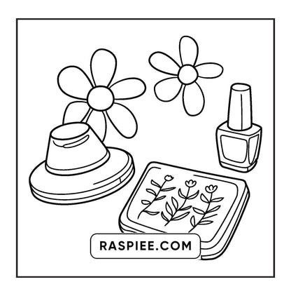 63 Bold and Easy Cosmetics Coloring Pages Printable PDF Instant Download
