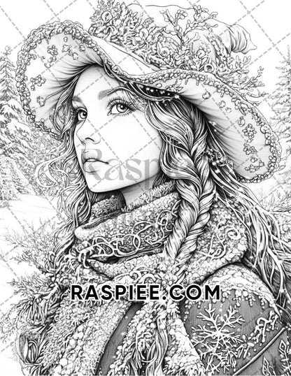 Enchanted Witches Adult Coloring Pages Printable PDF Instant Download