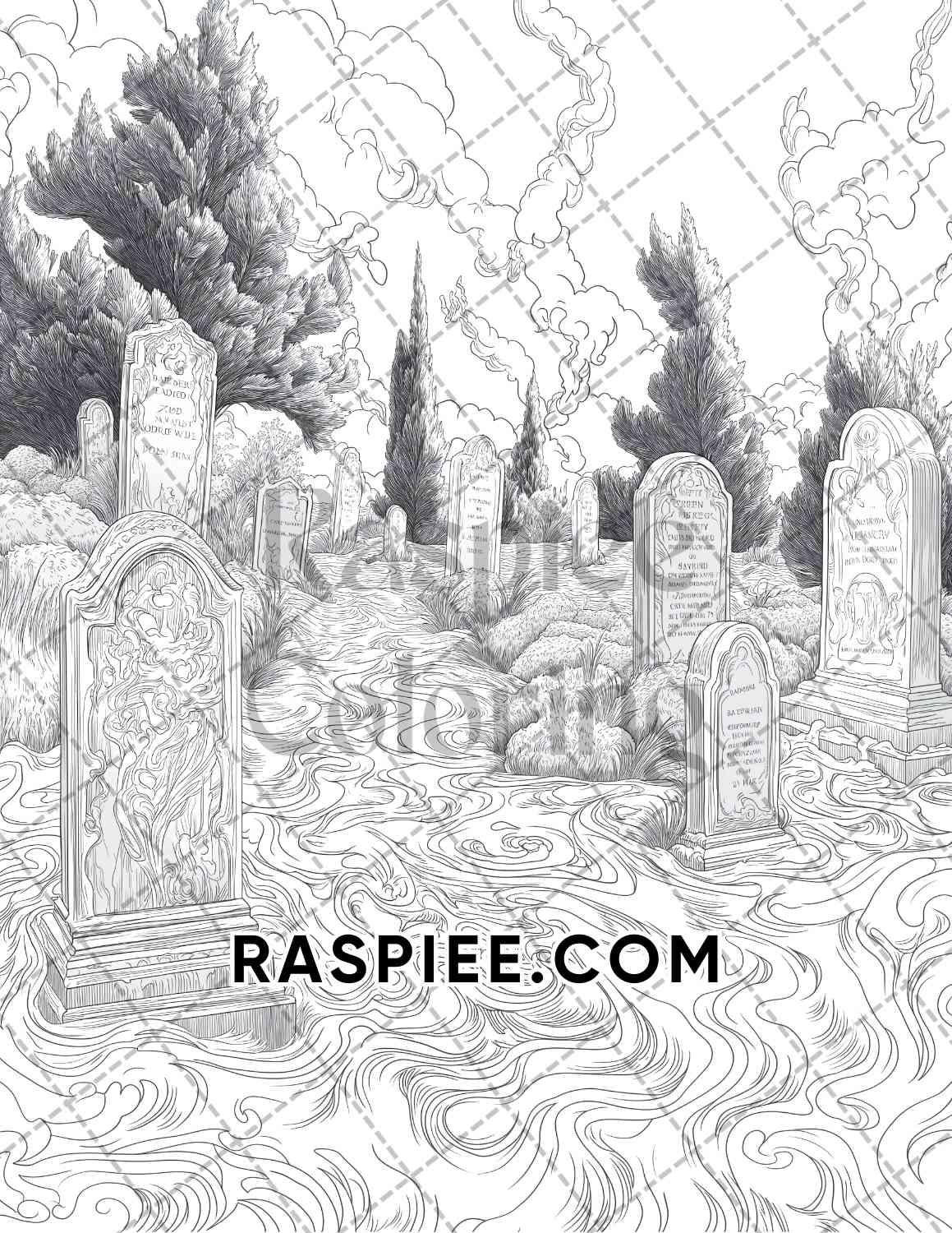 Halloween Surreal Adult Coloring Pages Printable PDF Instant Download