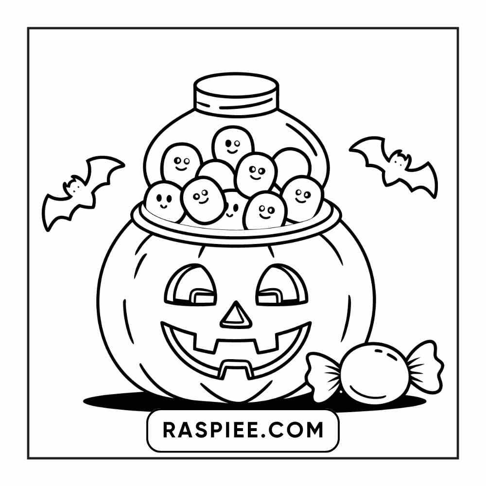 100 Bold Easy Spooky Food & Drinks Coloring Pages Printable PDF Instant Download