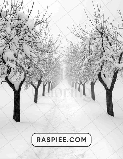 82 Winter Landscapes Adult Coloring Pages