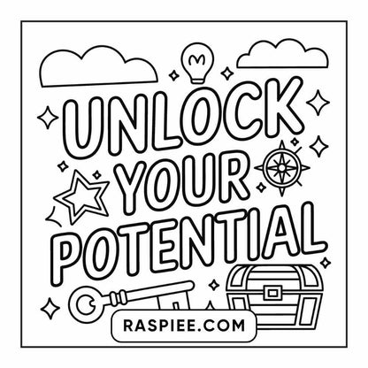 78 Bold and Easy Inspirational Words Coloring Pages Printable PDF Instant Download