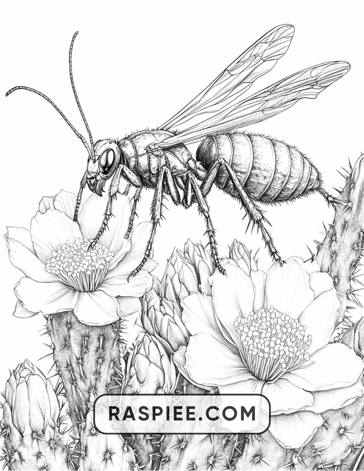 Insects and Flowers Adult Coloring Pages