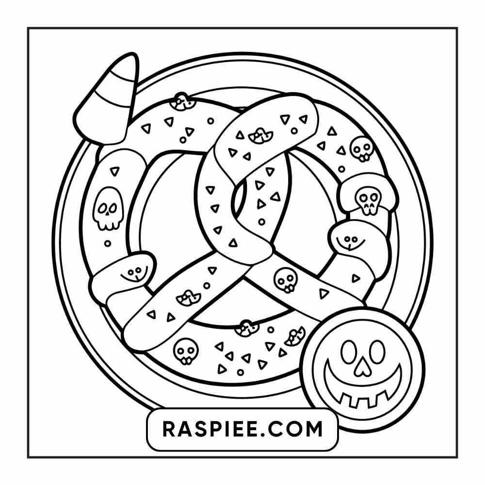 100 Bold Easy Spooky Food & Drinks Coloring Pages Printable PDF Instant Download