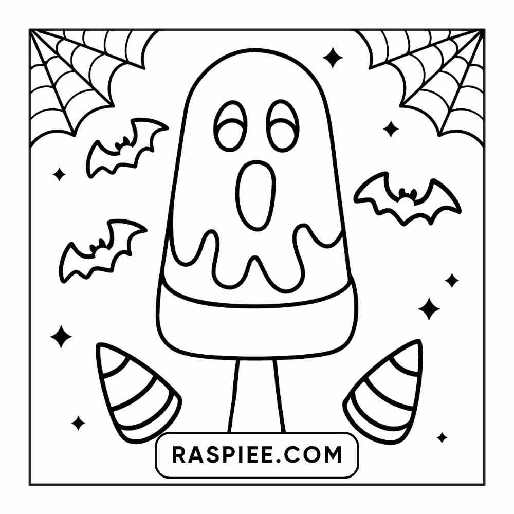 100 Bold Easy Spooky Food & Drinks Coloring Pages Printable PDF Instant Download