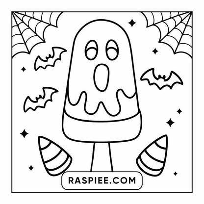 100 Bold Easy Spooky Food & Drinks Coloring Pages Printable PDF Instant Download