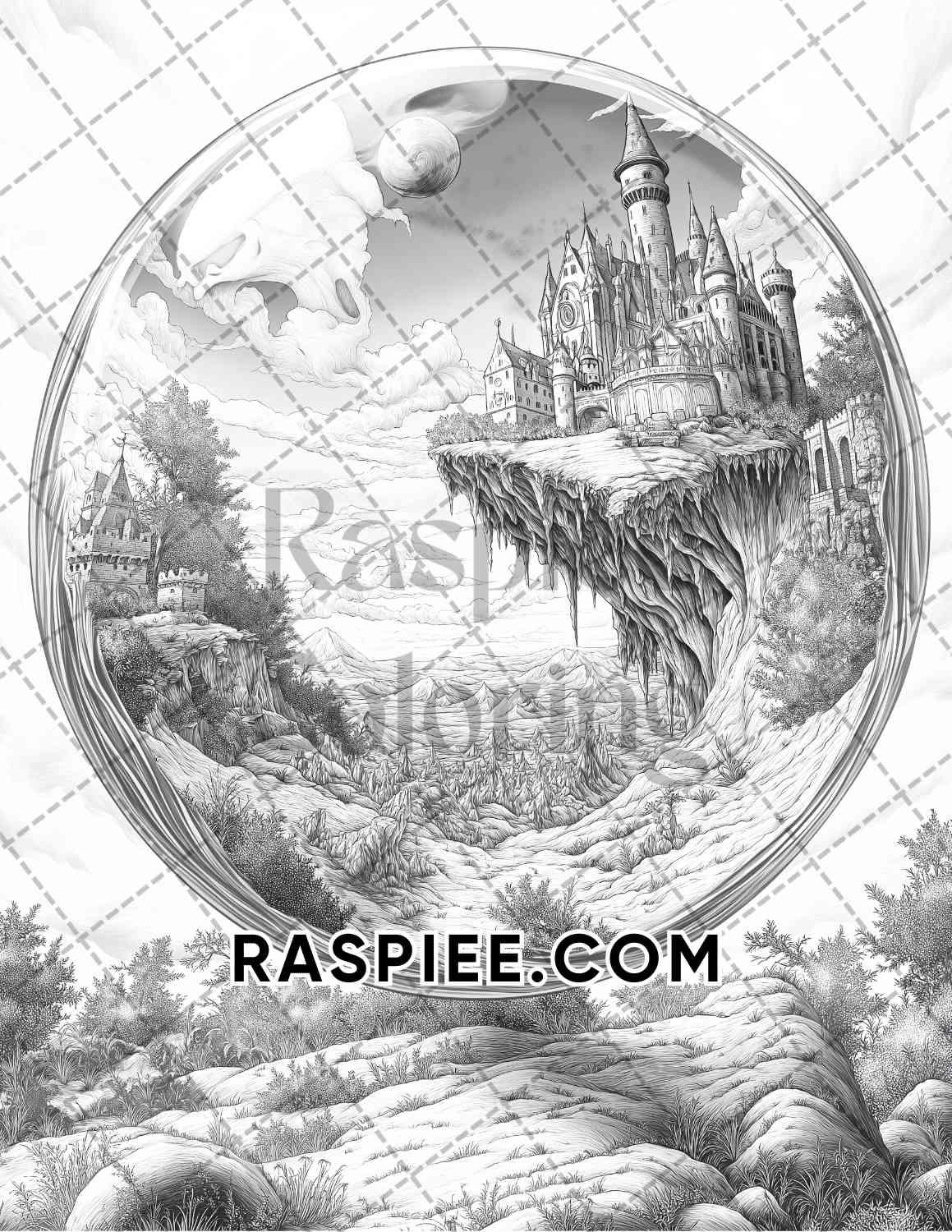 Halloween Surreal Adult Coloring Pages Printable PDF Instant Download
