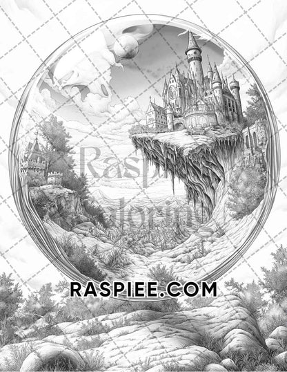 Halloween Surreal Adult Coloring Pages Printable PDF Instant Download