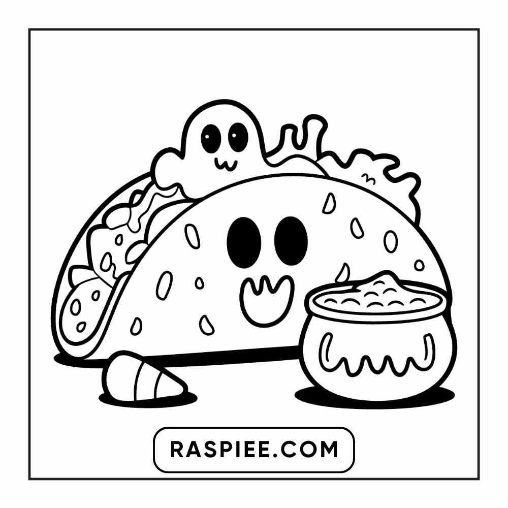 100 Bold Easy Spooky Food & Drinks Coloring Pages Printable PDF Instant Download