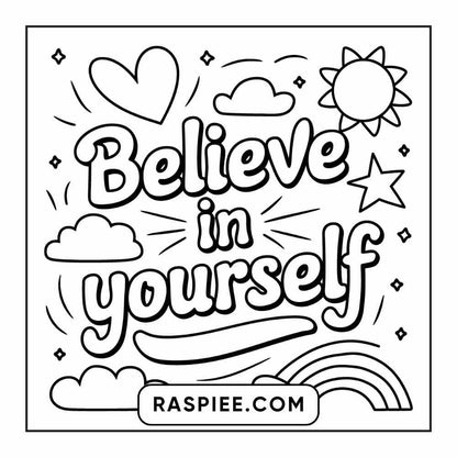 78 Bold and Easy Inspirational Words Coloring Pages Printable PDF Instant Download