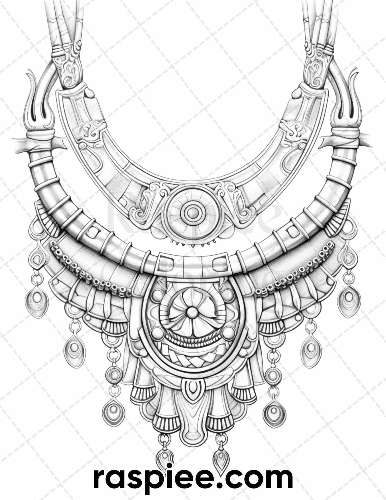 75 Exquisite Jewelry Collection Grayscale Coloring Pages for Adults, Printable PDF Instant Download