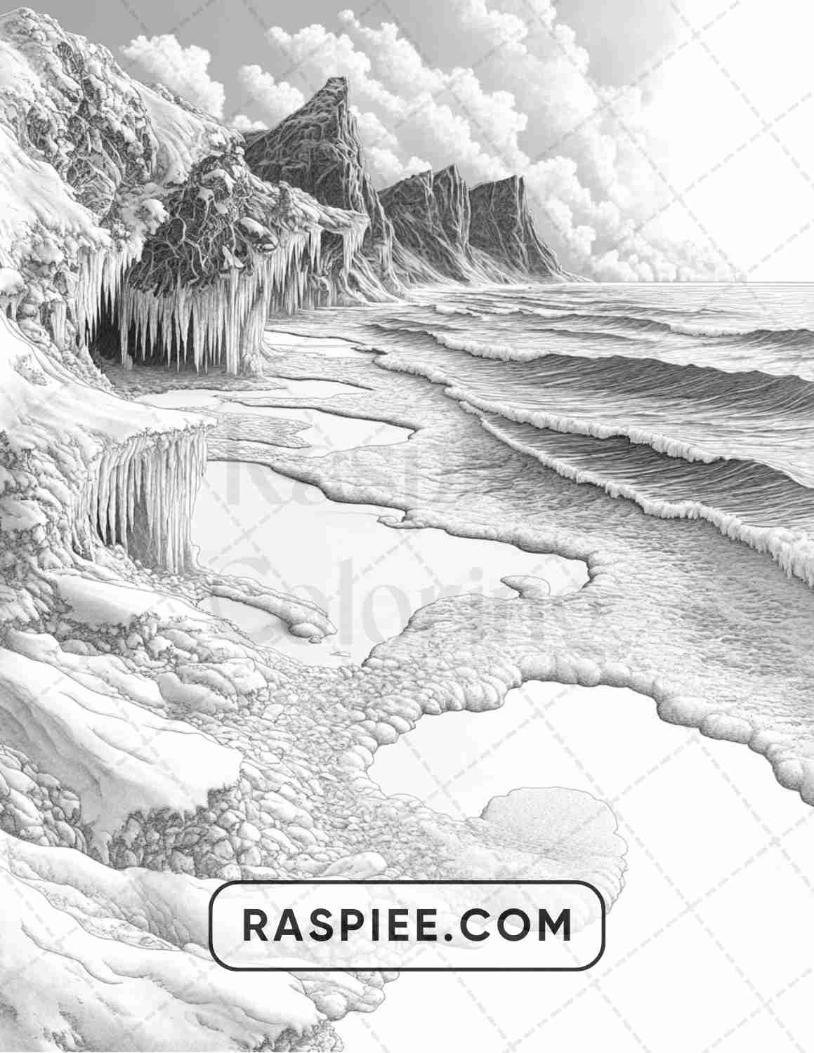 82 Winter Landscapes Adult Coloring Pages