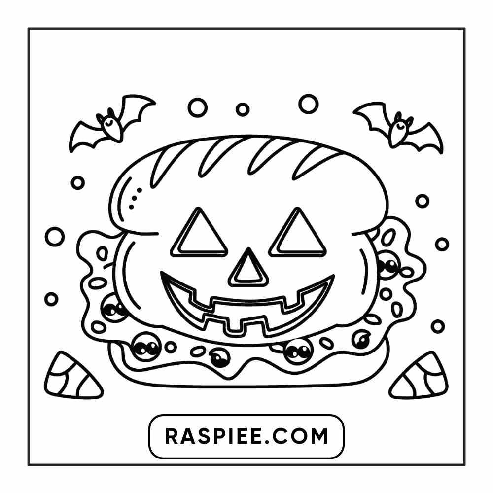 100 Bold Easy Spooky Food & Drinks Coloring Pages Printable PDF Instant Download