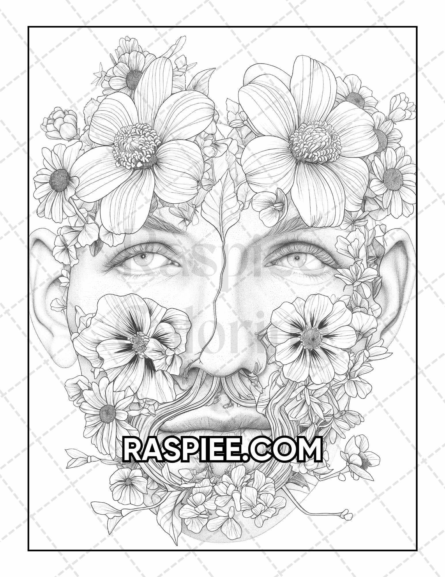 50 Botanical Anatomy Adult Coloring Pages Printable PDF Instant Download