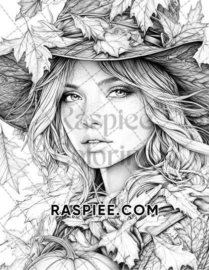Enchanted Witches Adult Coloring Pages Printable PDF Instant Download