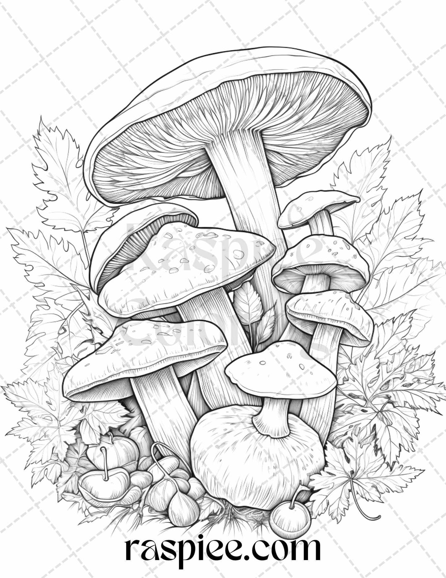 Autumn Vibes Grayscale Coloring Pages Printable for Adults, PDF File Instant Download