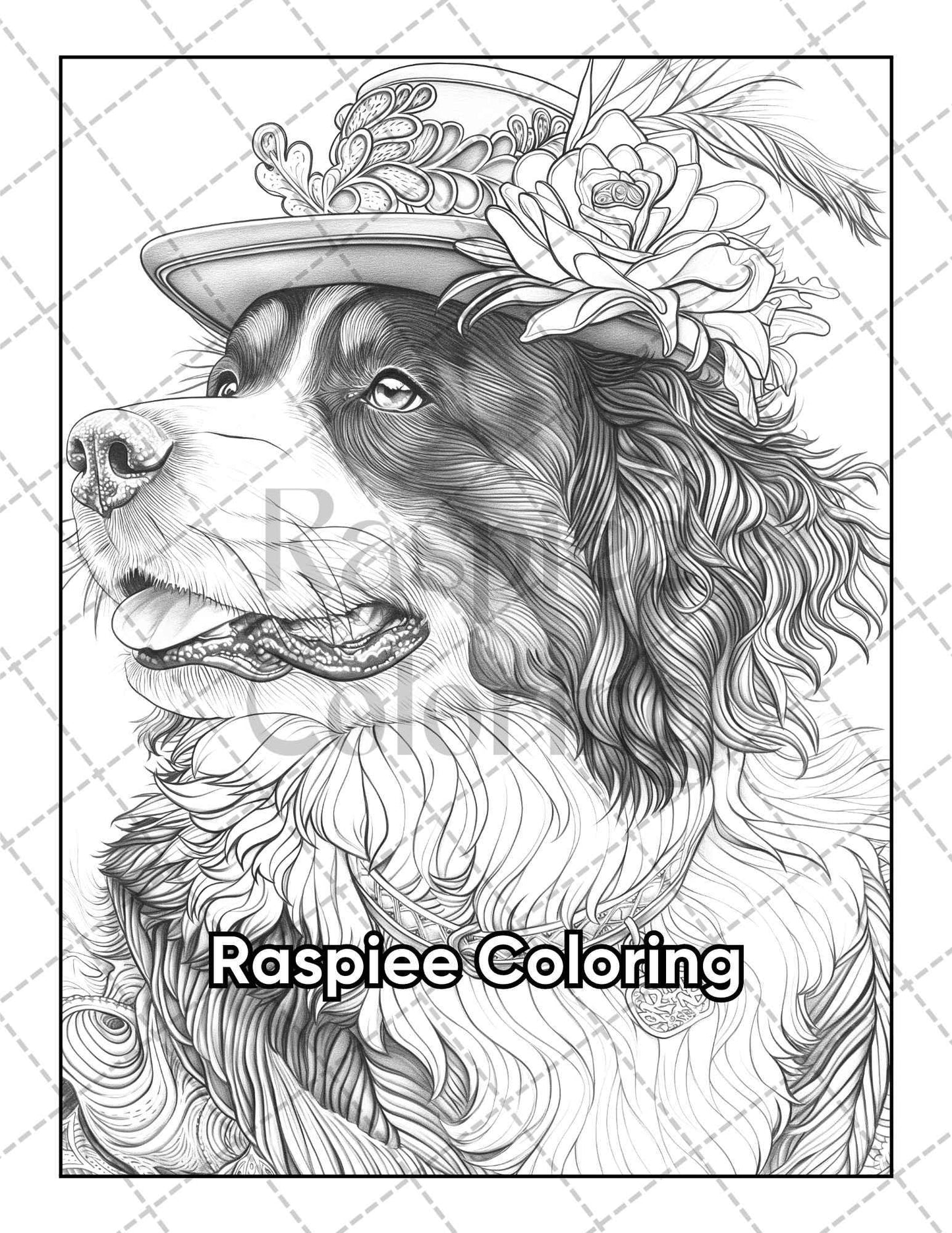 50 Dogs Dressed Up Adult Coloring Pages Printable PDF Instant Download