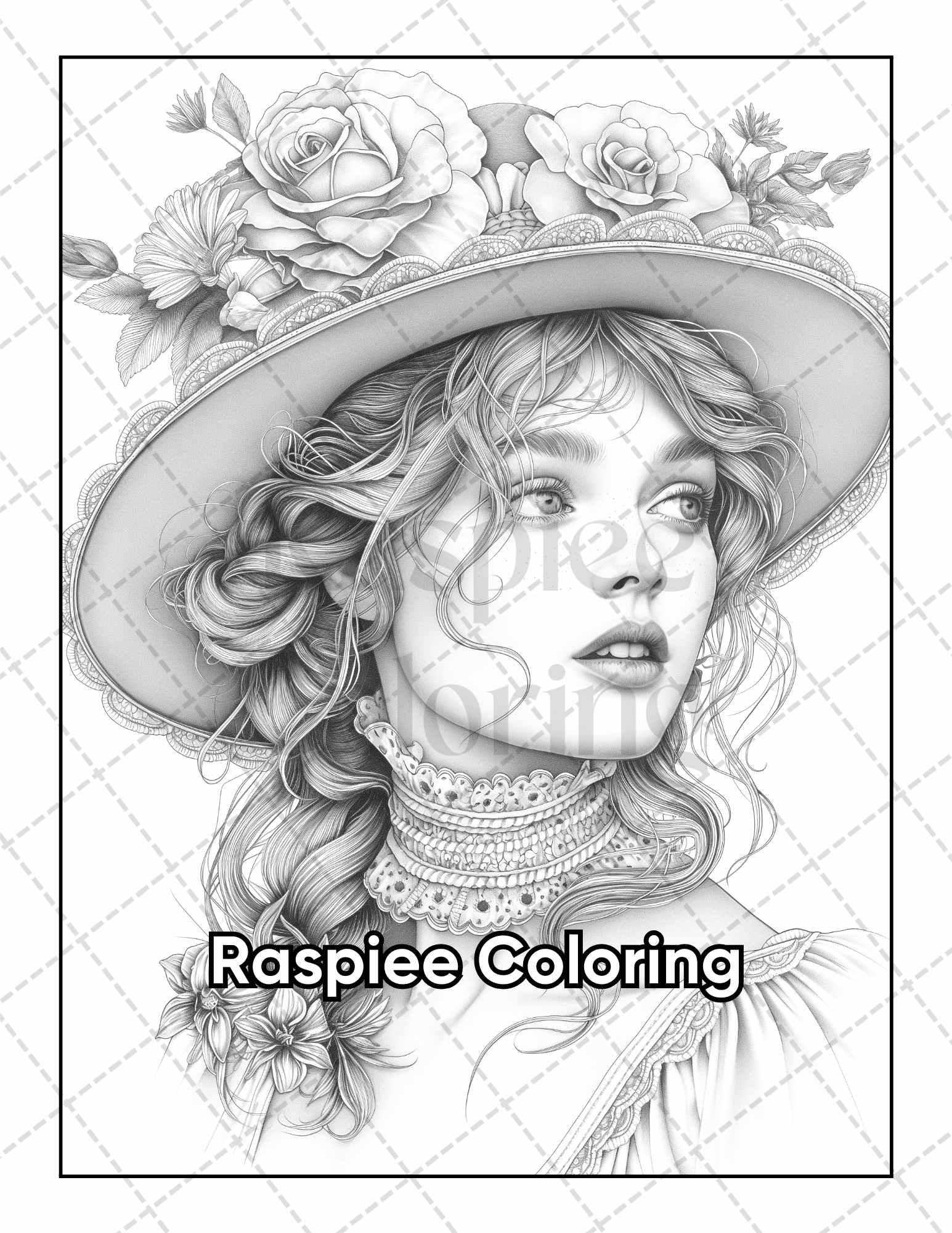 50 Victorian Portrait Adult Coloring Pages Printable PDF Instant Download