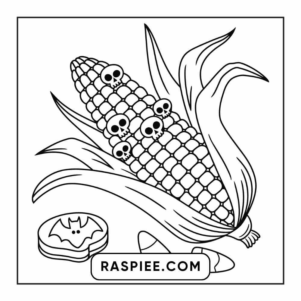 100 Bold Easy Spooky Food & Drinks Coloring Pages Printable PDF Instant Download