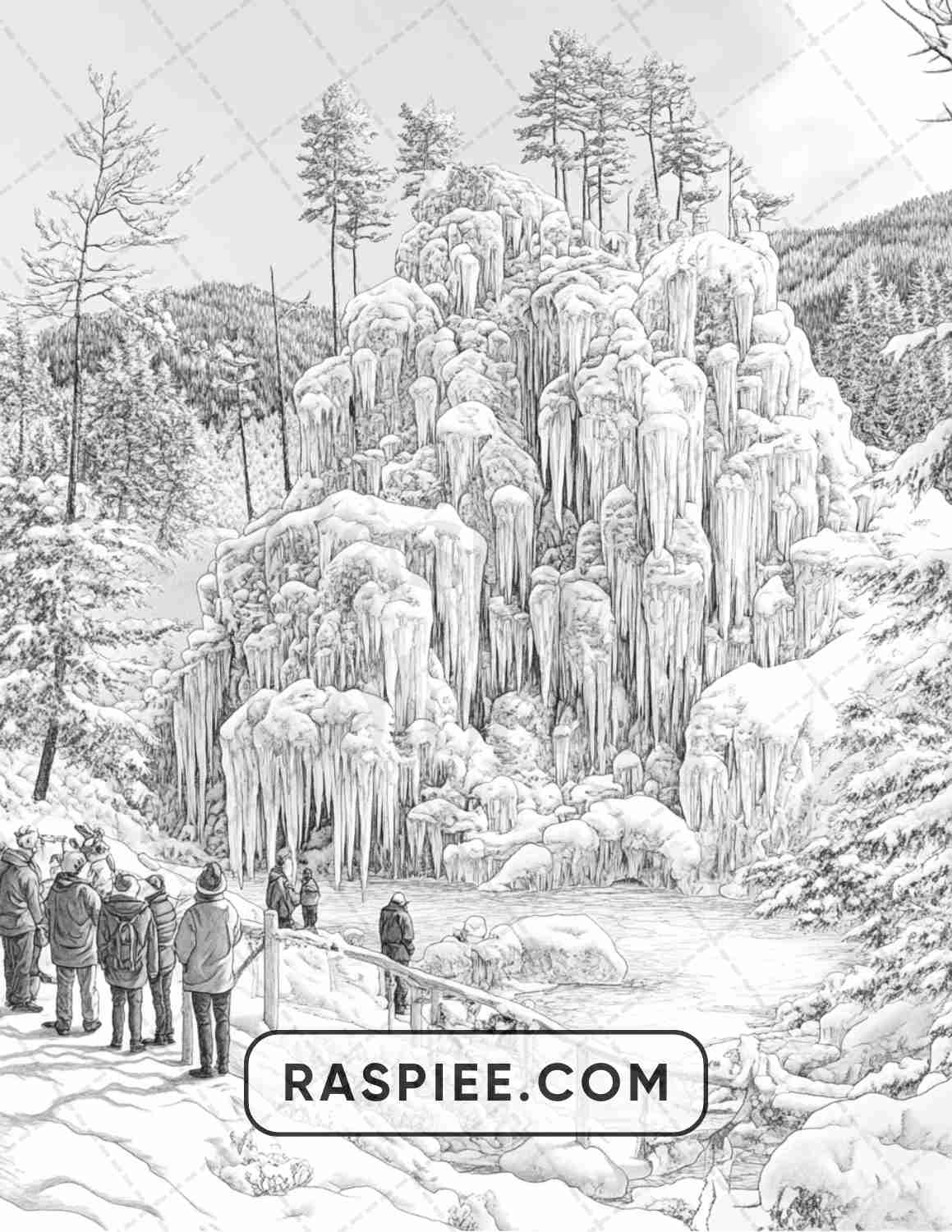 82 Winter Landscapes Adult Coloring Pages