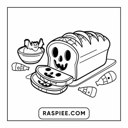 100 Bold Easy Spooky Food & Drinks Coloring Pages Printable PDF Instant Download