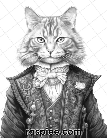 80 Gothic Animals Grayscale Adult Coloring Pages, Printable PDF Instant Download